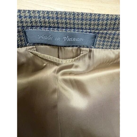 NEW!"Chaps" Mens Houndstooth Blazer Brown & Black SZ 46L Office Dinner PLZ READ! - Picture 7 of 13